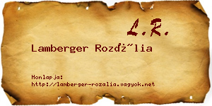 Lamberger Rozália névjegykártya